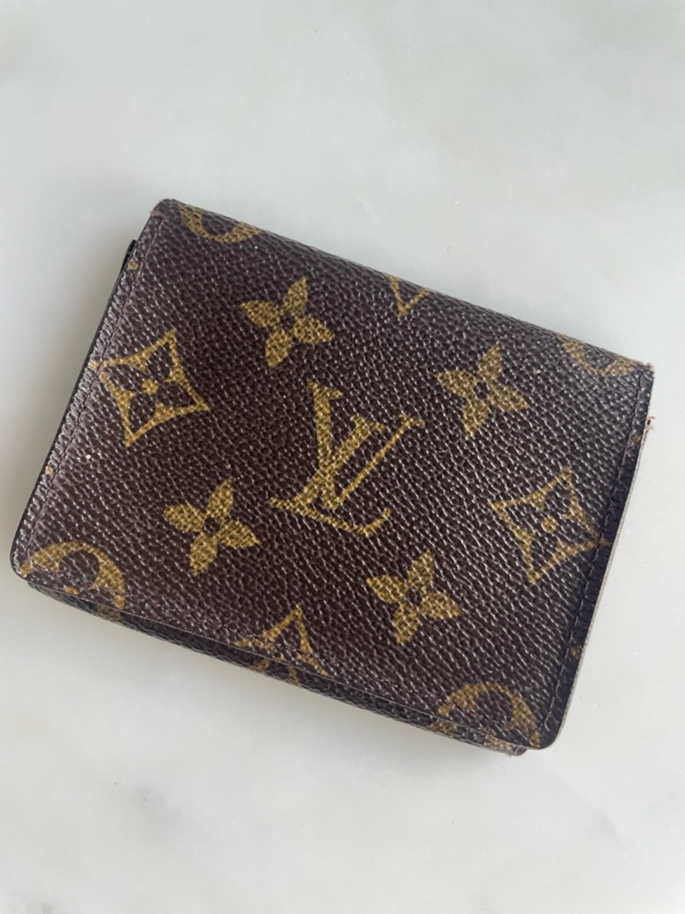 Louis Vuitton Monogram Canvas Card Holder in Brown and Gold